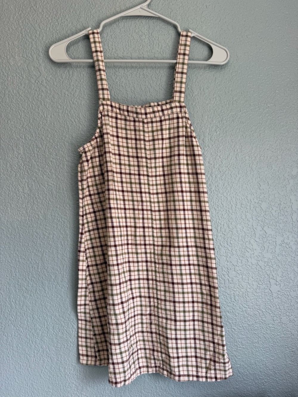 American Eagle Outfitters Beige and Brown Plaid Midi Dress